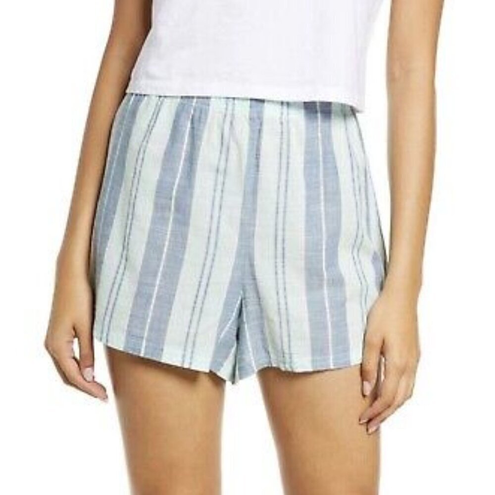 New Vici Umgee Blue & White Stiped High Waist‎ Shorts